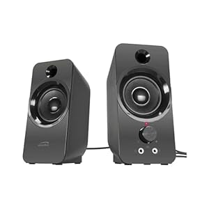 Speedlink DAROC Stereo PC Speaker – PC Lautsprecher, Klinkenstecker 3,5mm, 12Watt, PC Boxen Aktiv, schwarz