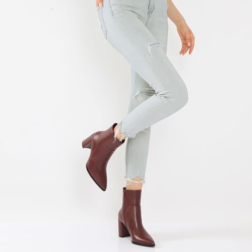 Image of Susanny Sexy High Heels for Women Boots Round Toe Platform Booties Lace Up Suede Side Zipper Ankle Bootie