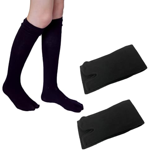 Image of 2 Pairs Split Toe Tabi Socks, Casual Sandal Split Long Socks for Men Women