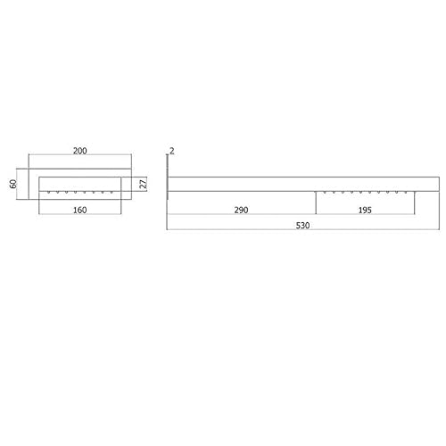 Soffione doccia PAFFONI FREE rettangolare 53x16 cm...