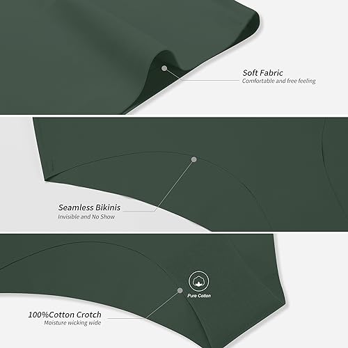 Image of DEANGELMON Seamless Underwear for Women No Show Bikini Panties Comfortable Stretch Invisible Ladies Hipster Briefs