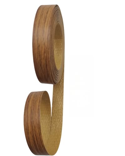Image of HGKJHFmelamine Edging Tape. pre Coated with hot melt Adhesive Flexible Veneer Edge Edging, Used for Cabinet and Furniture Maintenance (No14-Warm Brown Oak Color, 1.81cm*20ft)