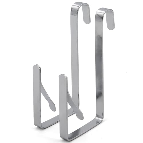 HOMELUX THEORY Over The Door Organizer Hook, 2pc Heavy Duty Stainless Steel Metal Hook for Door...