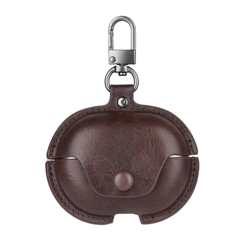 LIUZIHAN Funda Compatible con Xiaomi Redmi Buds 6 Active, PU Cuero Estuche Protector, con Gancho para Llavero, Anti-rasguños, Carcasa Case para Xiaomi Redmi Buds 6 Active.(Marrón)