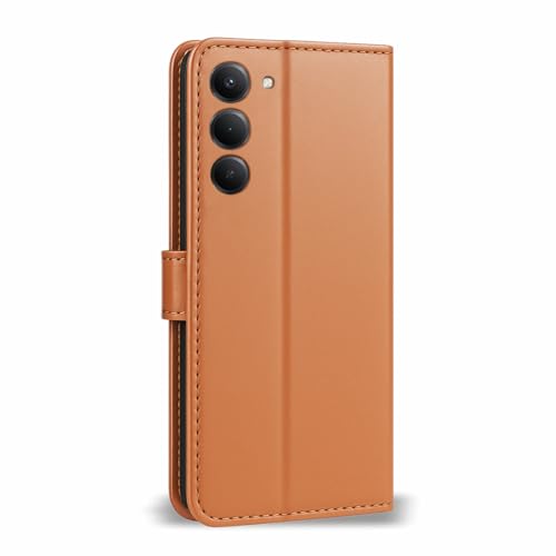 Image of AIBEX Shock Proof Flip Compatible for Redmi 15 5G Flip Cover Leather Finish | Inside TPU with Card Pockets | Wallet Stand | Complete Protection Flip Case- Brown