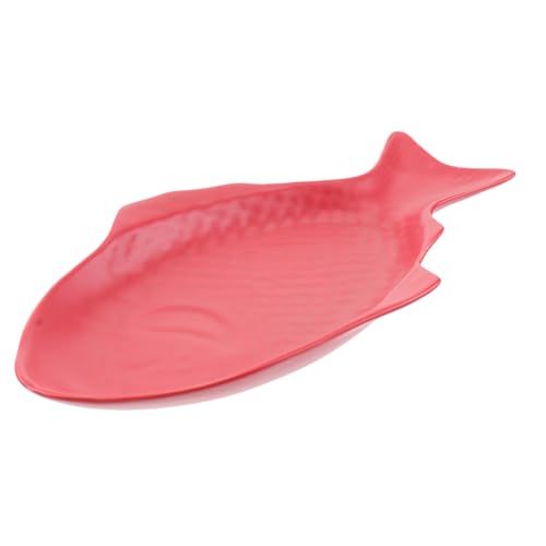 TOGEVAL Plato De Pescado Vajilla De Creativa Bandeja Para Guardar Pescado Plato Forma De Pez Para Servir Rojo Restaurantes o Cenas Casa