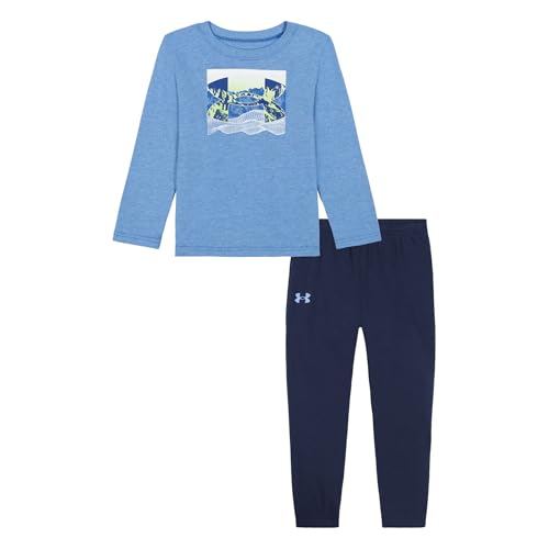 Image of Under Armour Boys' 2-Piece Long Sleeve T-Shirt and Fleece Pants Set, Outdoor Collection