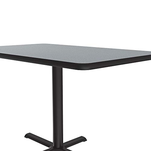 Correll 30"X42" Rectangular Bar Café & Break Room Bistro Table, Gray Granite Laminate Top & Black Cross Cast Iron Base, Tops Made In The Usa (Bct3042-15) #TOP3