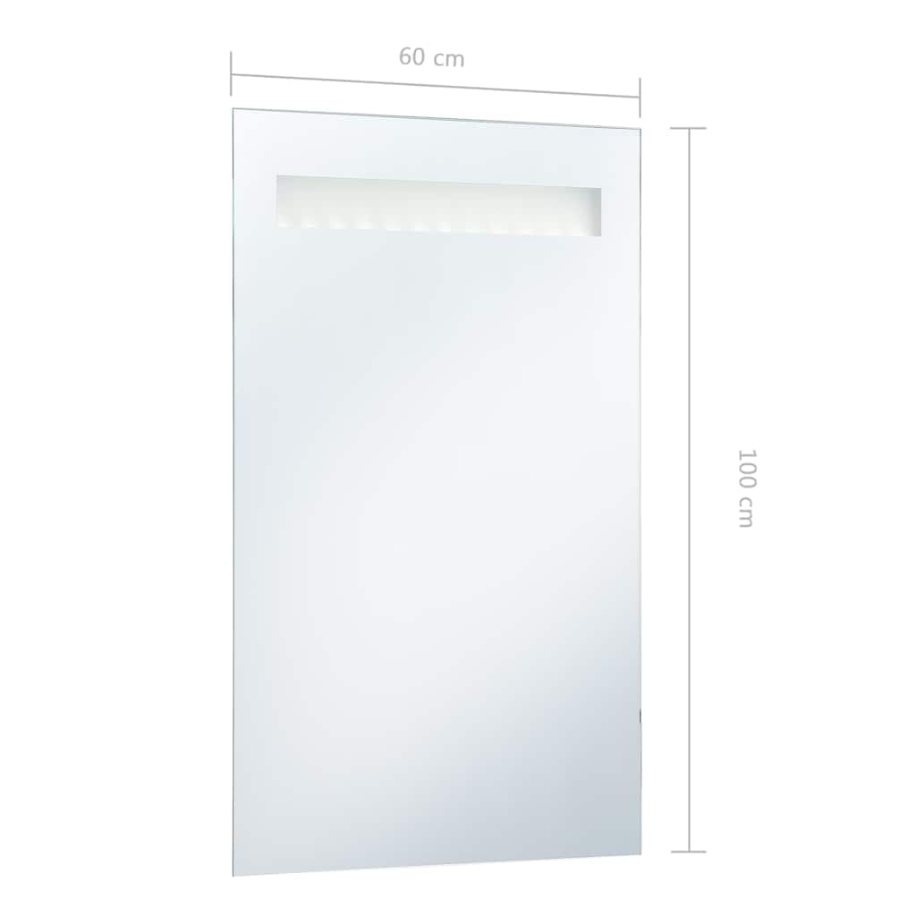 Badezimmer-Wandspiegel mit LEDs 60x100 cm, Aluminiumrahmen, IP44 Schutz, beleuchtet für Kosmetik und Rasur, inklusive Befestigungsmaterial, ideal für Bad, Flur und Schlafzimmer