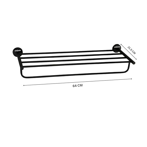 Image of ARQUIN Bathroom Towel Stand, Towel Holder 304 Grade Stainless Steel Towel Rack /Towel Rack /Bathroom Accessories Set, Cloth Towel Rod Organiser (Black Vita)