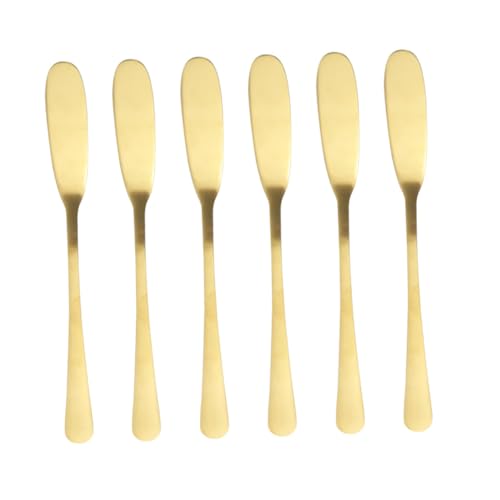 OFFSCH 6pcs 304 Stainless Steel Butter Spreaders Cheese Knife Easy to Clean Perfect for Baking