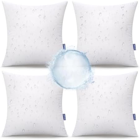 MIULEE 18x18 Outdoor Pillows,Set of 4 Throw Pillows Waterproof,So...