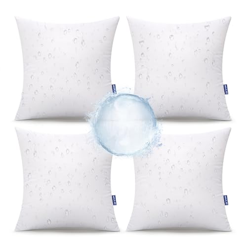 MIULEE 18x18 Outdoor Pillows,Set of 4 Throw Pillows Waterproof,Soft Support Throw Inserts Decorative...