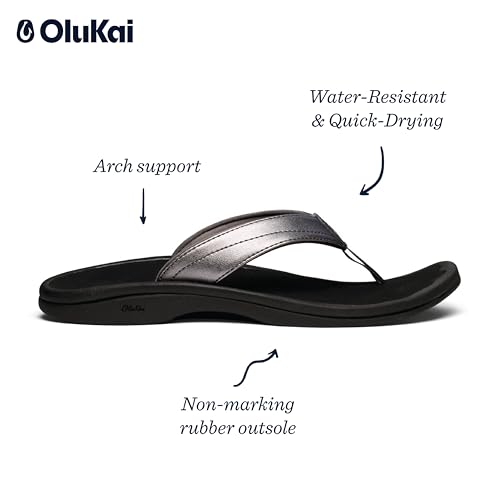 Image of OLUKAI Ohana Women's Sandals, Water Resistant Flip Flops with Arch Support, Lightweight Comfort for Beach & Travel, Enhanced Traction for Wet Surfaces