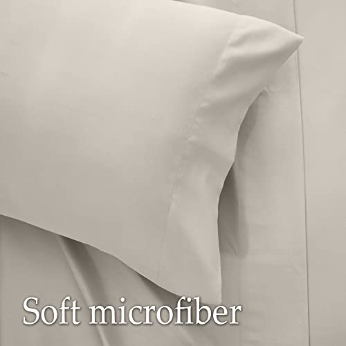 Lalaloom Twin Bed Sheet Set, Soft Microfiber Hotel Luxury Bedding, Extra Deep Pocket, 3 Piece Sheets And Pillowcase Sets, Breathable Wrinkle, Fade Resistant, Easy Care Machine Washable Linen, Cream #TOP1