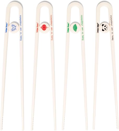 Compac Home Easy-to-Use Chopsticks, Plastic Dishwasher Safe, Great for All Ages, Parties, Stocking Stuffer, 4 Count - Thumbnail 4