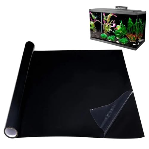 OJEVMLFVQ Aquarium Background Black Aquarium Wallpaper Background Static Cling Fish Tank Cling Poster(40x200cm)