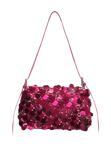SHENHE Women's Sequin Bag Sparkly Shoulder Handbag Bling Party Purse Evening Bag