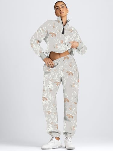 Image of AUTOMET Women's Sweatsuits 2 Piece Outfits Lounge Sets | Cozy Airport Outfits,Casual Sweat Sets for Fall and Winter,Half Zip Pullover and Baggy Sweatpants with Pockets