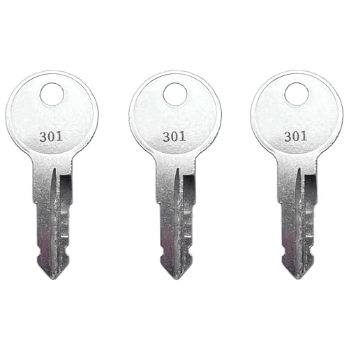 Image of (3) KeyPower 301-370 Keys for Bauer RV Trailer Camper Cambar Door Locks, Pre-Cut Key Codes RV301 - RV370 (313)