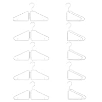 Foldable Clothes Hangers | Portable Plastic Clothes Hangers | Space Saving Design | Lightweight Travel Accessories - 10 Pack