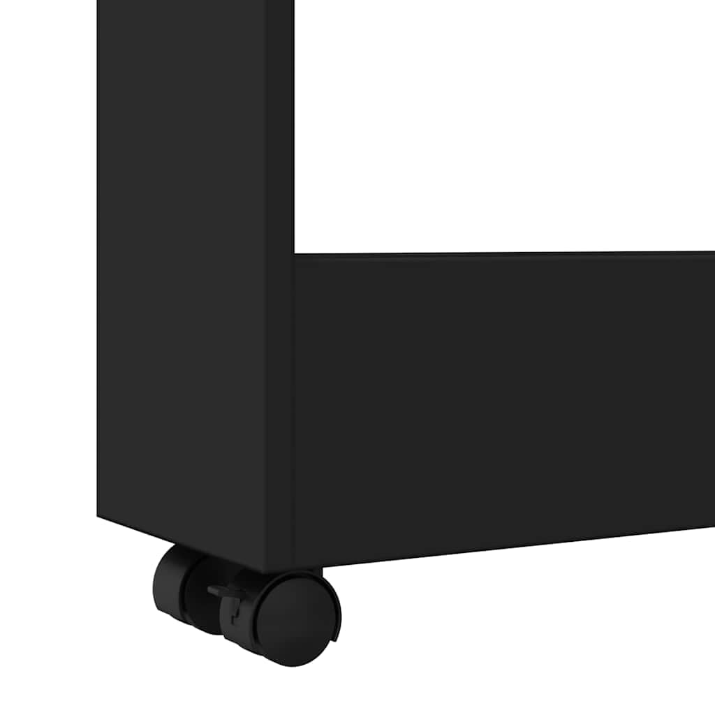 Carro de almacenamiento estrecho de 3 niveles, color negro | Fácil de mover con ruedas, 2 ruedas bloqueables, versátil para cocina, baño, sala de estar
