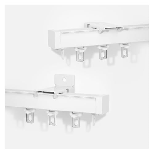 Riel de cortina silencioso de aluminio resistente con polea de acero inoxidable reforzado, soporte de montaje ideal para separadores de habitaciones y protección de privacidad, fácil instalación.