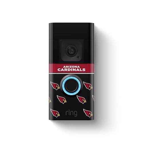 Image of All-New Limited Edition, Official NFL Faceplate for Ring Doorbells - Video Doorbell 3, Video Doorbell 3 Plus, Video Doorbell 4, Battery Doorbell Plus, and Battery Doorbell Pro | Arizona Cardinals