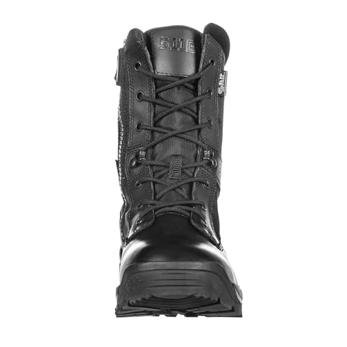5.11 Tactical Men's Patrol Storm Waterproof Boots, ATAC 2.0 8", Side-Zip, Black, Style 12392ABR2