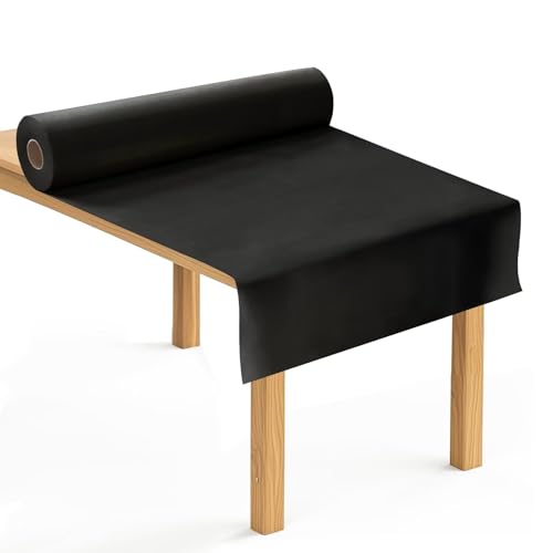 Anise Star Rouleau de Nappe 1,1x30m, Noir, Jetable Semblable à du Tissu, Flexible Découpable, Gain de Place pour Les banquets Anniversaires Et Décoration...