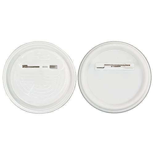 200 Sets 58mm(2.25 in) Blank Pin Back Buttons Parts for Button Maker Machine 58mm, Round Badge Making Supplies, Includes Metal Cover, Plastic Button Back Cover, Clear Film&Blank Paper