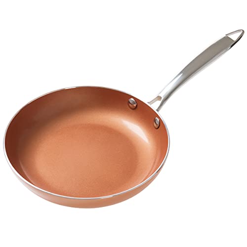 8 Inch Double Layer Non-Stick Frying Pan With Copper Colored Finish-Saute, Omelet, Skillet Dishwasher Safe Allumi-Shield Cookware By Classic Cuisine #TOP7