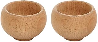 EXCEART 2pcs Sensory Bin Tools Montessori Wooden Toys Blank Tea Bowl Toy Pretend Play Kitchen Soup Bowl Fine Motor Skills Development Toys for Toddlers Education Supply
