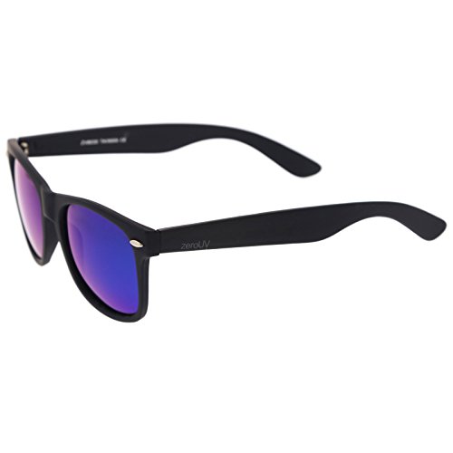 Image of zeroUV - Classic Colored Mirror Lens Square Horn Rimmed Sunglasses for Men Women