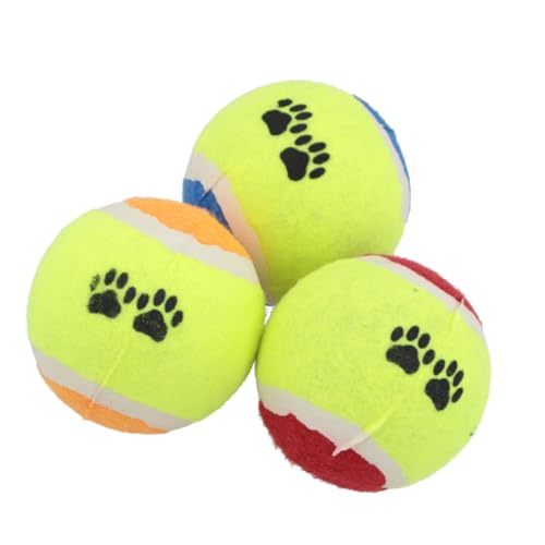 Kit 3 Bolinhas Para Pet Bolinha Tenis Mastigação e Entretenimento Util