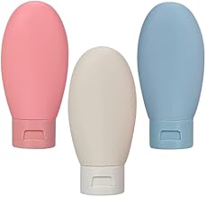 3pcs 60ml Travel Bottles for Toiletries Refillable Plastic Travel Containers Dispenser with Lid Small Leak Proof Empty Squeeze Bottles Kit for Toiletries, Cream, Shampoo, Lotion