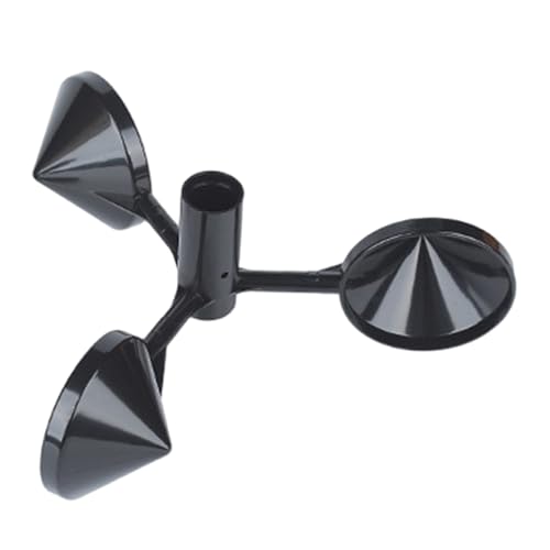 Anemómetro al aire libre, anemómetro de velocidad del viento, ABS de 3 tazas al aire libre, medidor de viento para monitoreo meteorológico, negro