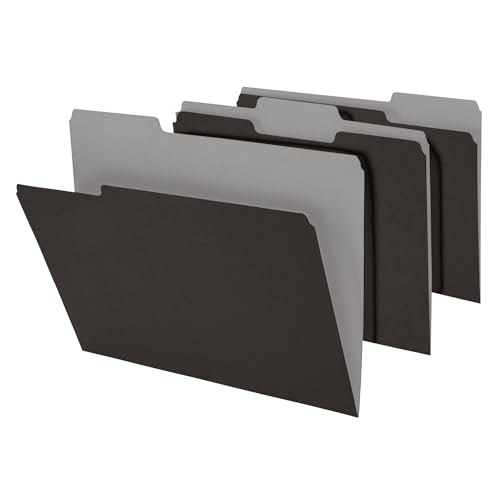 Office Depot® Brand File Folders, 1/3 Cut, Letter Size, Black, Box of 100 Folders