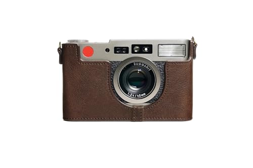 Demi-étui Leica CM Zoom en cuir véritable marron fait main