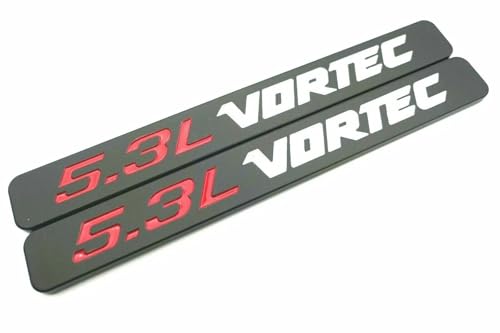Image of Hood Door Side Emblems Engine 3D Badge Nameplate Decals Fits for 5.3l Vortec 2PCS (Black Red White)