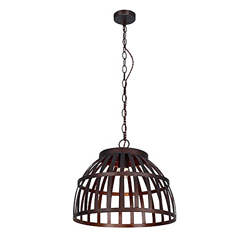 Suspension cage industrielle vintage E27 en métal noir pour salle à manger