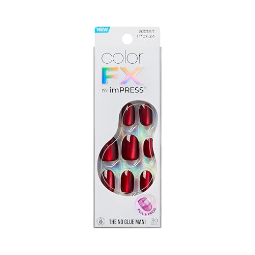 KISS imPRESS No Glue Mani Press On Nails, Color FX, 'Hidden Gem',...