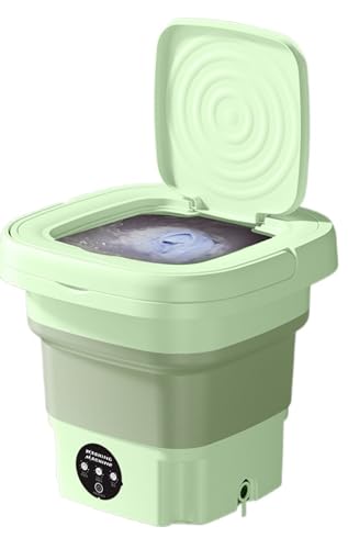 Rtwrsud ポータブル洗濯機と乾燥機コンボ、8L、ミニ洗濯機、ポータブル洗濯機、折りたたみ式、ベビー服、下着、小物、キャンプ&旅行の洗濯、アパート、寮用折りたたみ洗濯機ミニ洗濯機卸売ポータブル小さな全自動洗濯下着ズボン靴下洗濯オフ オールインワン洗濯機