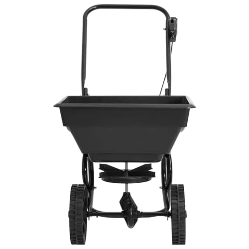 Image of Gecheer Black Walk-Behind Salt Spreader with 15L Hopper & 10 Speeds - Easy Assembly Model142965