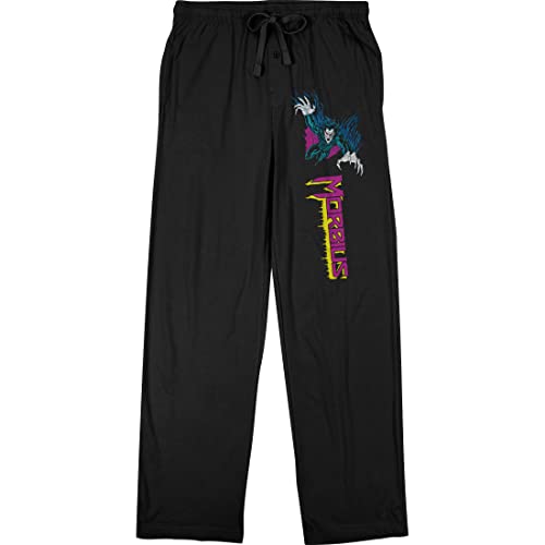 Bioworld Morbius Comics Presents Moribus Comic and Logo Men's Black Sleep Pajama Pants