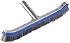 Swimming Pool Brush for Cleaning Pool Walls,Tiles & Floors,Heavy Duty 18" Aluminum Stainless Steel Wire Bristle Pool Scrub Brush for Curved Cleaning Brushes with EZ Clips