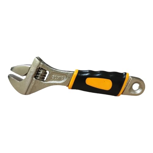 Chave de Boca Inglesa Ajustável, 15 cm, Aço Carbono com Punho de Borracha