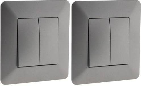 Zenitech Interrupteur va et Vient Double Artezo - Titanium (Lot de 2)