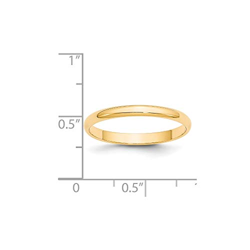 14k Yellow Gold 2.5mm Lightweight Half Round Shape Bridal Engagement Wedding Band Ring Fine Jewelry For Women Gifts For Her3