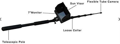 Close-up of the flexible gooseneck camera head of the Vividia TVS-507, showing its bendable nature.